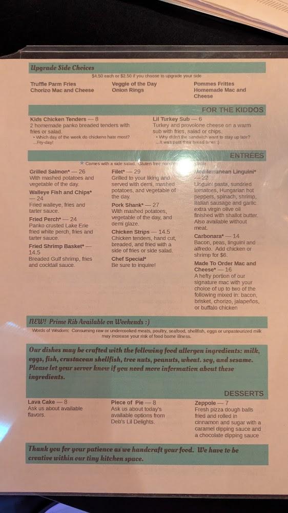 Halcyon Ledges Menu image 2