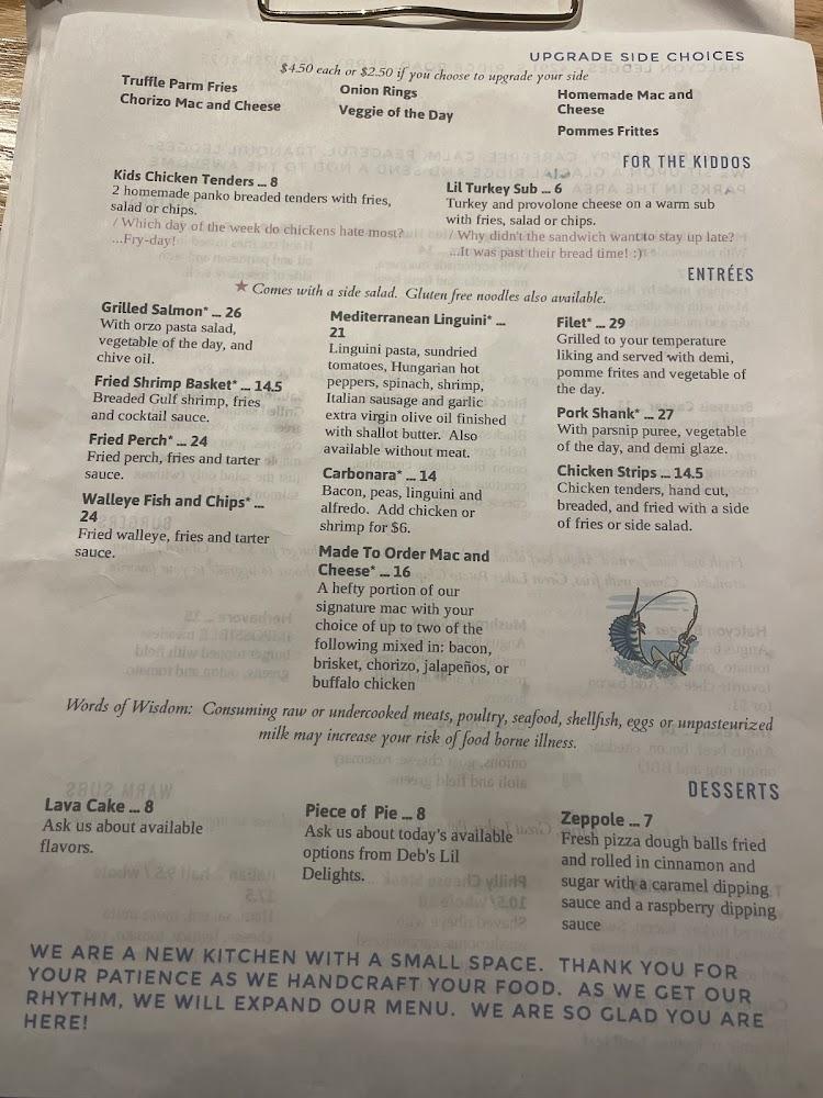 Halcyon Ledges Menu image 4